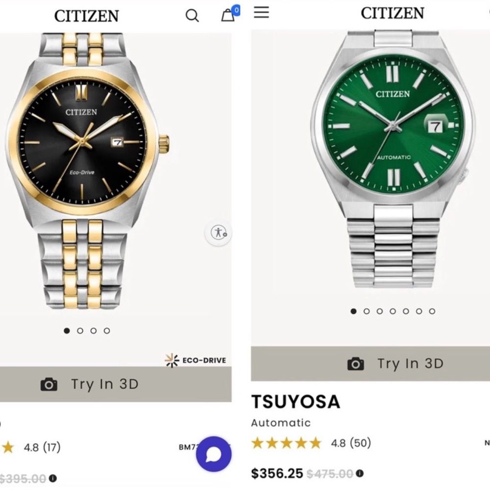 2 Citizen Eco-Drive Watch in Silver and Gold